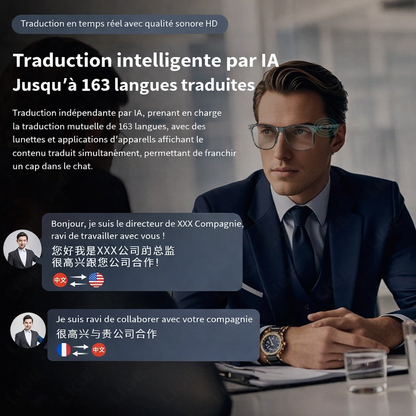 Lunettes Smart LIGE Bluetooth - Appels Sans Fil Micro Haut-Parleurs Traduction
