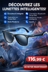 Lunettes Smart LIGE Bluetooth - Appels Sans Fil Micro Haut-Parleurs Traduction